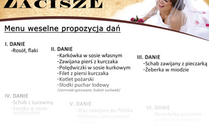 Zacisze Restauracja&Pub - projekt oferty weselnej.